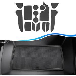 SXCY for 2022-2024 2025 Kia Niro EV Accessories Cup Holder Inserts Liner 2024 2025 Niro EV Door Slot Mats Niro EV Accessories 2023 2024 2025 Niro EV Center Console Liners Anti-dust Mat (Niro EV black)