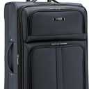 U.S. Traveler Anzio Softside Expandable Spinner Luggage, Dark Grey, Checked-Medium 26-Inch