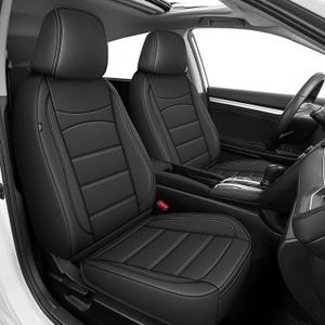 IKABEVEM Car Seat Covers Custom Fit for Honda Accord 2023 2024 2025 2026 Full Set Waterproof Faux Leather Full Coverage Car Seat Protector, Airbag Compatible, All Weather Protection(Black)