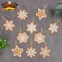 20pcs Christmas Snowflake Ornaments Mini Tree Hanging Decorations Silicone Xmas Ornaments Snowflake Star Pendant with Ropes for Christmas Tree Winter Crafts Holiday Stocking Stuffers Wreath Decor