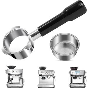 54mm Bottomless Portafilter for Breville Barista Express 18g Filter Basket Fit Breville 54mm Espresso Machines (BES870XL 880BSS 878BSS 840XL 500BSS 450BSS Duo Temp Pro) Black Portafilter