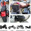 GARGOYLE BELLS Premium Naked Leather Swing Arm Bag For Motorcycle Left Side Solo Bags Saddle Bags For Softails Choppers (Style-1, Black)