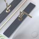 Faucet Mat for Kitchen Sink, Water Absorbent Kitchen Faucet Mat, Durable Sink Splash Guard with Raised Feet, Diatomite Fast Drying Kitchen Sink Faucet Mat, Stone Drying Tray for Bathroom Counter (23.7" x 4", Dark Gray Style 3)