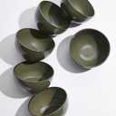 5.3" Cereal Bowls & Dessert Bowls Set of 6-20 Oz Small Bowls for Kitchen-Ceramic Bowl for Cereal, Soup, Oatmeal, Salad, Ramen, Noodle, Rice, Yogurt-Dishwasher & Microwave Safe, Blackish Green