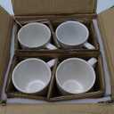 LE TAUCI Coffee Mugs 12 oz, Ceramic Mug Set, Embossment Cups for Latte, Hot Tea, Cappuccino, Mocha, CocoaSuit For Housewarming Wedding - 3.4 inch, Set of 4, Arctic White (12 oz)
