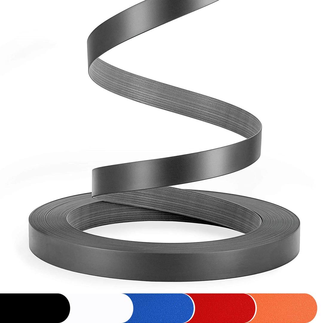 PVC Edge Banding, 3/4" x 25ft Non Glued Chrome Gray Edge Banding for Table Cabinet Furniture Trim (3/4 Inch, Gray)