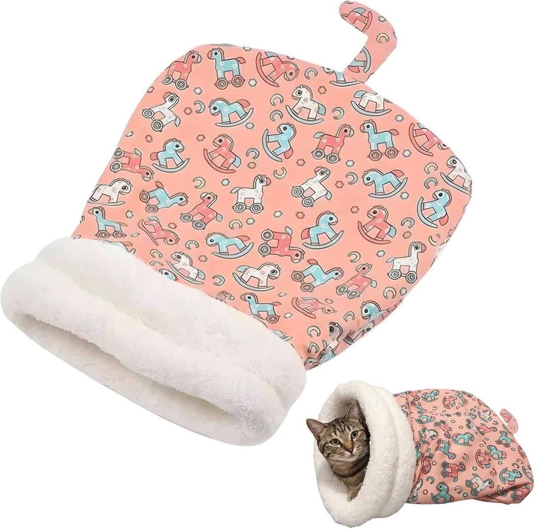 Cat Sleeping Bag, Cat Sleeping Bag for Indoor Cats, Soft and Warm Pet Bed, Portable Design for Easy Cleaning