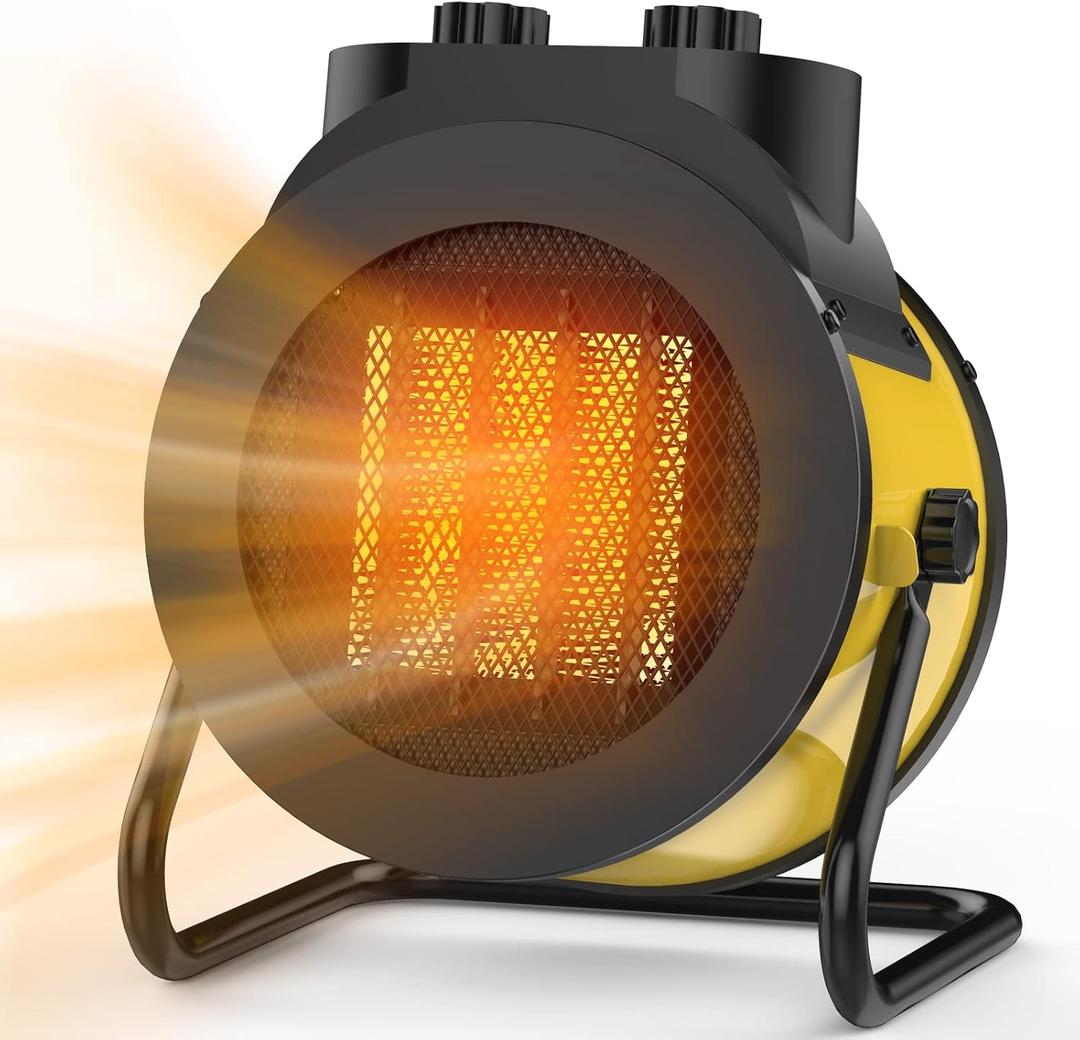 Space Heaters for Indoor Use, 1500W PTC Electric Heater with 90Adjustable Angle, Fast Safety Heat, Small Portable Heater for Office Home(Yellow)