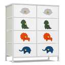 FRAPOW Kids Dresser for Bedroom, Baby Dresser with 8 Fabric Drawers Tall Storage Organizer for Toddler Child with Wood Top Metal Frame for Living Room, Nursery, Closet, Apartment (31.5"D x 11.7"W x 32.1"H (8 Drawers))
