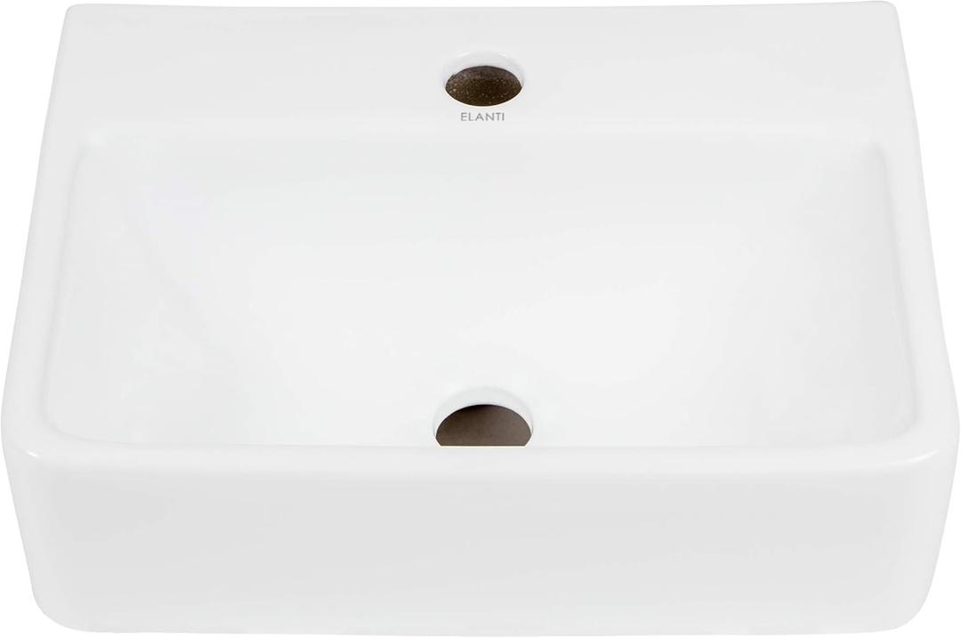 EC1808 Bathroom Sink, Rectangular (15.00" x 12.00" x 4.63"), White