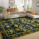 Topllen Washable Area Rug - Area Rug 8'x10' Boho Soft Living Room Rug, Non-Slip Large Area Rugs Indoor for Dining Room Livingroom Bedroom, Vintage Rug (Dark Green, 8x10ft)