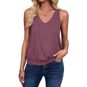 Womens Tank Tops Casual V Neck Sleeveless Summer Spring Clothes Loose Fit Cute Outfit Basic Cami 2025 Fashion Shirts (Small, Dust Pink)