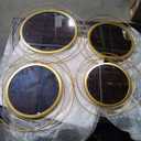 Hicarer 4 Pcs Decorative Wall Mirror Round Modern Mirror Gold Circle Mirror Wall Art Ring Metal Mirror Wall Decor Wall Mounted Mirror for Bedroom Living Room Entryway Dining Room Hallway