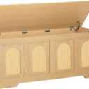 Storage Chest, Wooden Toy Box, Natural Oak 47.2" L