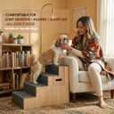Wooden Dog Stairs for Small Large Dogs,Dog Steps for Couch Bed 18" H,Pet Stairs with Soft Carpeted Steps, Pet Steps for Cats Puppy Doggy Senior Pets up to 100 LBS