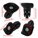 1 Pair Replacement Wheels 360 Swivel Suitcase Casters for Luggage Black (W293)