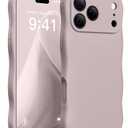 SuydanBox Magnetic for iPhone 17 Pro Case, [Full Camera Protection][Compatible with MagSafe] Cute Wave Frame Silicone Shockproof Protective Phone Case for iPhone 17 Pro 6.3", Hazel