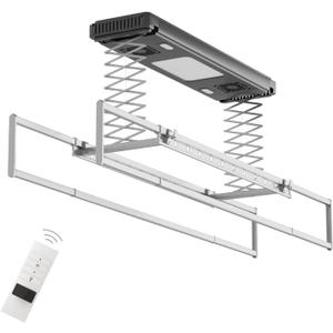 Electric Ceiling Clothes Drying Rack with Drying/Remote 110V-120V Light 24W,Ceiling Clothesline with Built-in Timer Heater for Laundrys/Indoors /Garage/Small Space