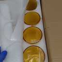 12pcs Glass Gold Amber Cylinder Vases for Centerpieces, 6 Inch Champagne Flower Vases for Wedding Decorations, Indoor Home Decor, Hurricane Candle Holder for Table Shelf, Party