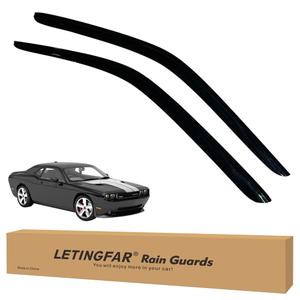 Window Visors Rain Guards for Dodge Challenger 2008 2009 2010 2011 2012 2013 2014 2015 2016 2017 2018 2019 2020 2021 2022 2023 Accessories, Wind Deflectors Vent Shades for Dodge Challenger