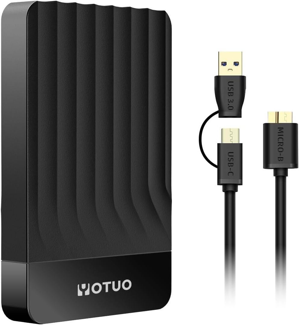 Portable External Hard Drive 500GB Storage Expansion Mobile HDD USB 3.0 for PC, Mac, Desktop, Laptop, PS4, PS5, Playstation, Xbox One X/S, Xbox 360, Xbox Series X/S, Office & Game (Black, 500GB) (Black)