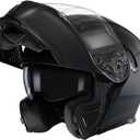 TRIANGLE Modular Motorcycle Helmets for Men Flip Up Full Face Helmet Dual Visor with Internal Sunshield DOT Approved (Medium, Matte Black)