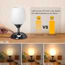 Boncoo Touch Control Table Lamp Dimmable Small Lamp, Ambient Light with Opal Glass Shade Simple Night Light, Modern Accent Lamp Bedside Nightstand Lamp for Bedroom Living Room, E12 Bulb Included
