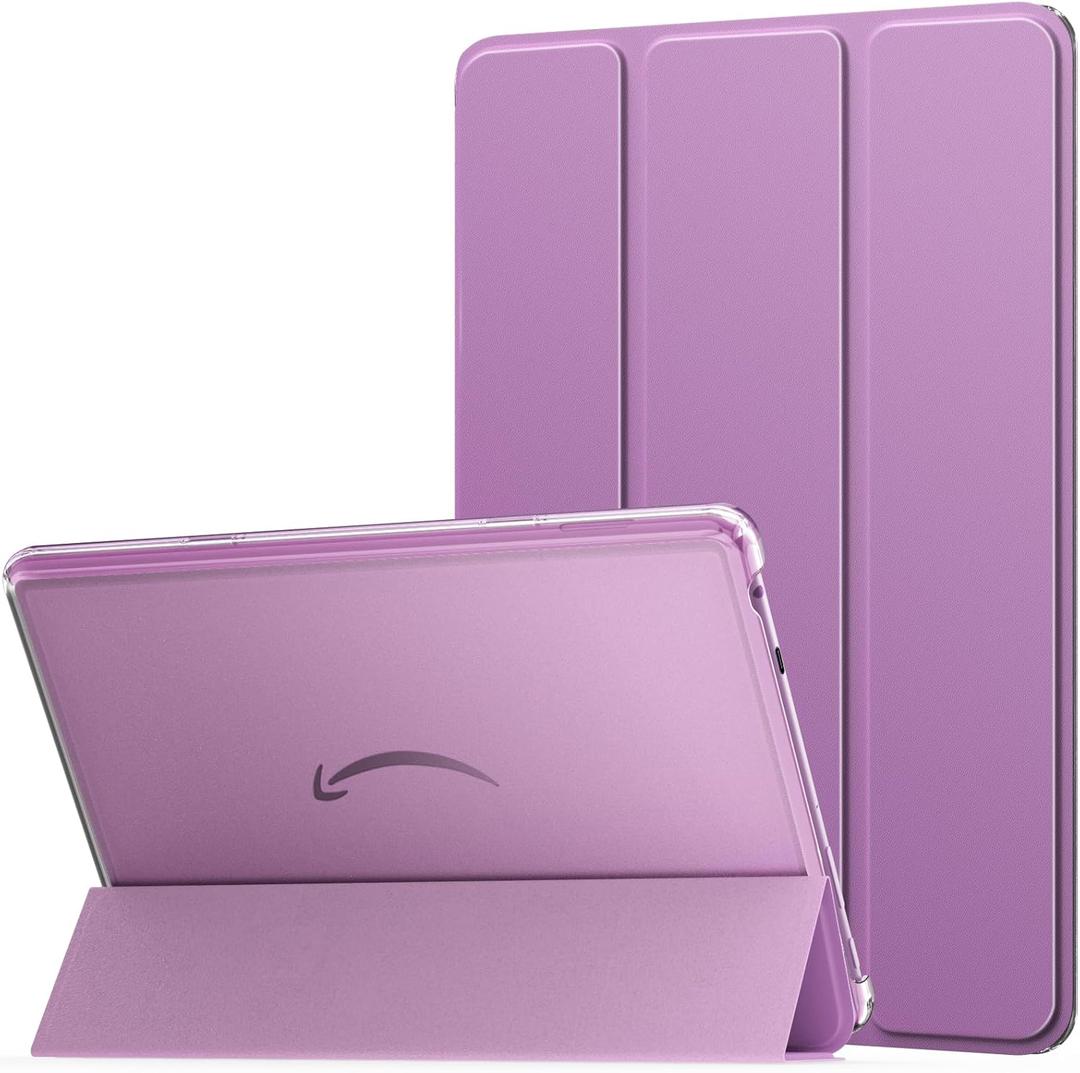 MoKo Case for All-New Amazon Kindle Fire HD 10 Tablet (13th Generation, 2023 Release) 10.1", PU Leather Trifold Stand Cover for Fire Tablet 10 2023, Auto Wake/Sleep, Taro Purple