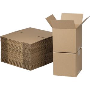 6x6x6 Inches Shipping Boxes Set of 40, Brown Corrugated Cardboard Box Literature Mailer for Packing Small Business