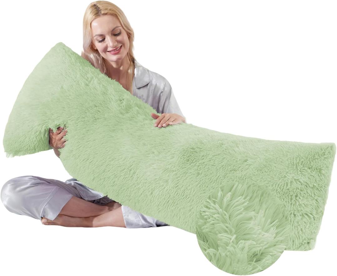 Large Memory Foam Body Pillow with Removable Long Firm 20x54 Body Pillow Cases for Bed Green Pregnancy Custom Body Pillows Snuggles Pillows Body Machine Washable