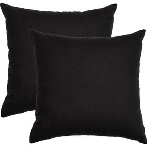 Cotton Throw Pillow Covers Black 24"x24" Set of 2 Decoration Gifts Zippered Throw Pillow Covers for Couch Sofa and Living Room - Outdoor & Indoor Square Pillow Cases - (Covers Only)