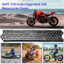 420 Motorcycle Chain Total 110 Links - 420 Standard Roller Chain for 110cc 125cc Go Kart Dirt Pit Bike ATV Quad Scooter Mini Bike, Free Chain Breaker Included