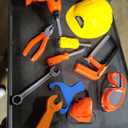 Toddler Tool Set with Electronic Toy Drill, 12 Tool Equipment, Pretend Play Construction Costume with Safety Vest Hat, Toy Tool Box for Kids Boy Girl Age 3-8
