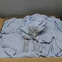 Masaca Oversized King Comforter 128x120,3 Pieces Vintage Farmhouse Ruffled Bedding Comforter Set Lightweight Ultra Soft French Country Bedding (1 Light Blue Ruffle Comforter +2 Pillowcases)