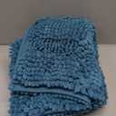 Bathroom Rugs Non Slip Washable 36x24, Extra Thick Soft Chenille Absorbent Bath Mat, High Density Barrier Non Slip Backing, Quick Dry Plush Shaggy Floor Carpet for Tub&Shower, Blue