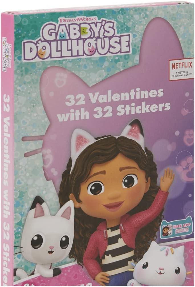 GABBY'S DOLLHOUSE 32 Scratch to Reveal Valentines 3PK