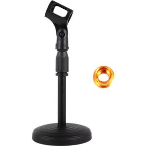 Desktop Microphone Stand,Heavy Duty Table Desk Microphone Stand with Non-Slip Metal Base, 3/8" and 5/8" Adapter Adjustable Height for Blue Yeti Snowball Spark & Other Microphone