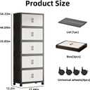 4 Tier Foldable Storage Cabinet with Wheels and Magnetic Doors, Premium PP Material Large Storage Organizer, Space-Saving Utility Storage for Home, Apartments, Dorm, Office, Rv