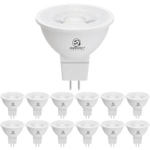 Energetic Dimmable MR16 5W 12V LED Light Bulb, 50W Halogen Equivalent, CRI 80+, GU5.3 Bi-Pin Base, 40 Degree Beam Angle, 5000K Daylight, 500LM, for Landscape, Recessed, Track Lighting, 12Pack