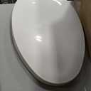 CHURCH Toilet Seat, Easy Clean Hinges Release for Deep Cleans, Durable Enameled Wood Seat, Round, White