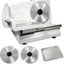 Electric Meat Slicer for Home 200W, 2 Blades, Adjustable Thickness, 0-15mm