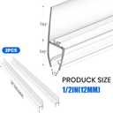 39in H-Type Shower Side Seal Strip, 12mm Frameless Glass Door Waterproof