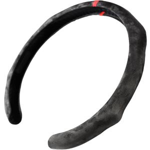 Quick Install Sporty Suede Leather Steering Wheel Cover with Red Top Trim Universal fit Any 14½" to 15" Car SUV Pickup Steering Wheel