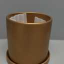 PATIKIL 5 Inch Ceramic Plant Pots, Modern Flower Planters with Drainage Holes and Tray for Decorate Home Indoor Plants Succulent Herb, Gold