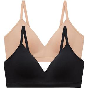ThirdLove Form Fit Wireless Bra, Wire Free Bras with Support and Lift, Seamless, Comfortable Bras for Women, 2 PK Black/Taupe XL