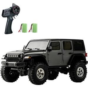 GoolRC RC Crawler 4WD RC Truck, D870 RC Rock Crawler, 1:18 Scale Remote Control Truck, All Terrains Off Road Climbing Car, 2.4GHz Electric Vehicle with LED Light for Adults, Include 2 Batteries (Grey)