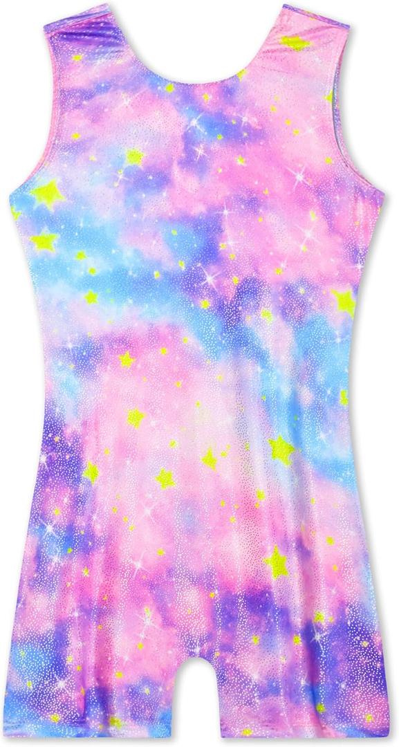 Nymphperi Girls Gymnastics Leotards Toddler Sleeveless Tank Biketards Tumbling Dance Unitards for Kids Class Training (4-5T, Purple Blue)