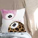 Trendy Cheetah Print Lucky 8 Balls Throw Pillow Covers 18x18, Retro Leopard Preppy Decor Pillow Cases for Teen Girls Dorm Room Bedroom Living Room, Lucky You Feeling Lucky Pillowcases for Bed (Pink-c1)