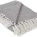 DII Diamond Throw Collection Woven Cotton, 50x60, Mineral Gray