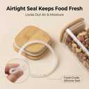 Snaiio Airtight Glass Storage Containers with Lids 8 Pack, 25/37 /50oz Square Glass Jars with Bamboo Lids, Kitchen Canister Set for Pantry Organization Food Storage for Flour Sugar Rice Pasta Cereal